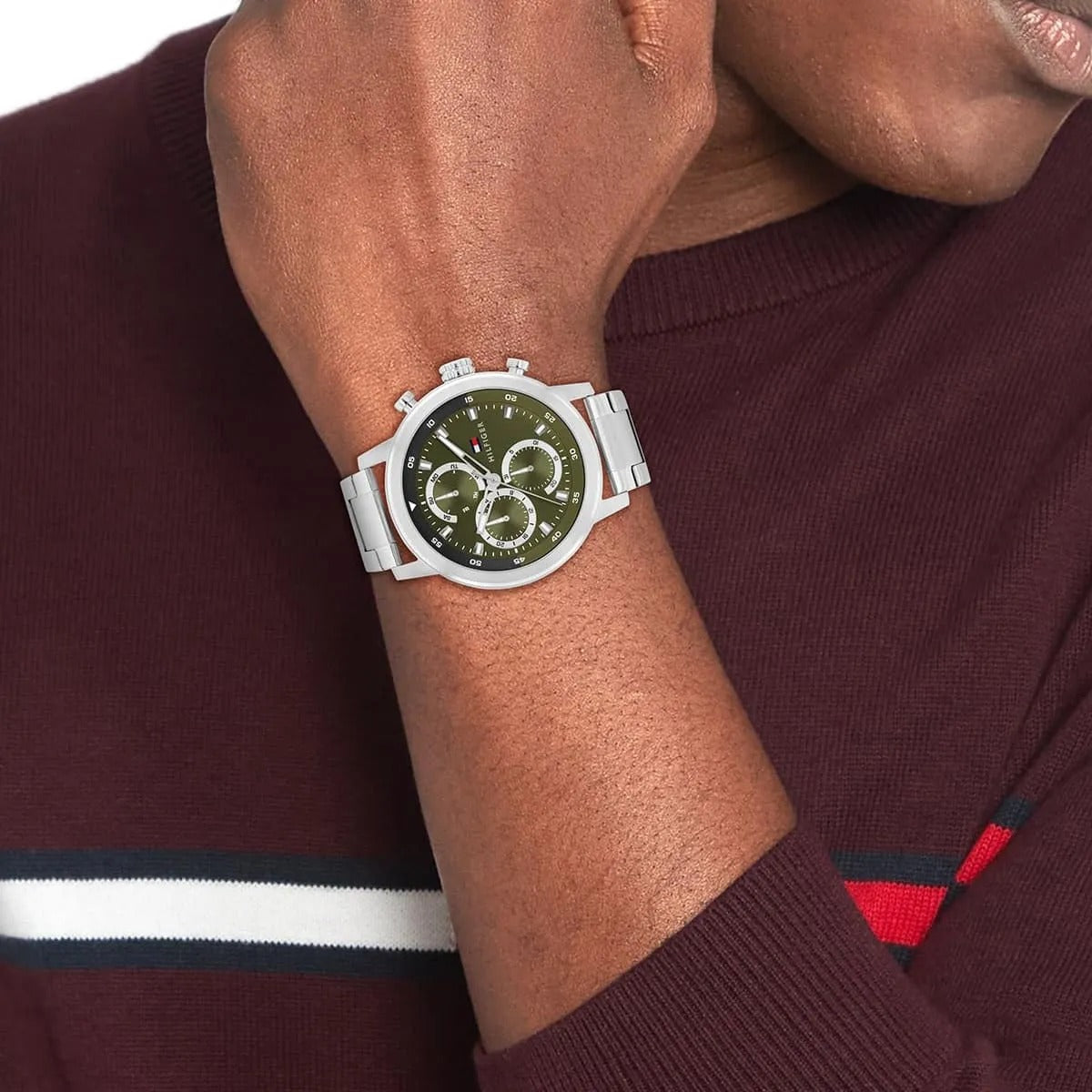 Montre Tommy Hilfiger Rocky Cadran Vert Acier Inoxydable Homme