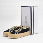 André Espadrilles Plateforme Toile Noir Femme
