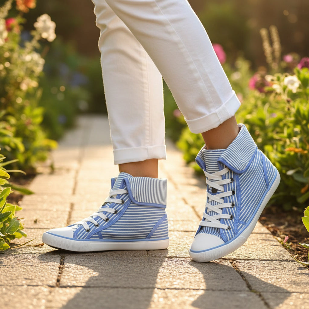 André Baskets Montantes Rayées Femme
