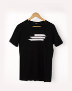 T-shirt NOIR AVEC  TROIS LIGNES BLANC