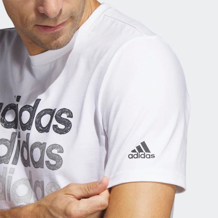 Adidas T-shirt Sportswear Graphique Blanc Homme