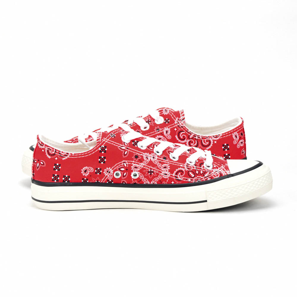 André Baskets Basses Imprimé Bandana Rouge Femme