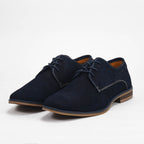 André Chaussures Derbies Élégantes en Toile Bleu Marine Homme