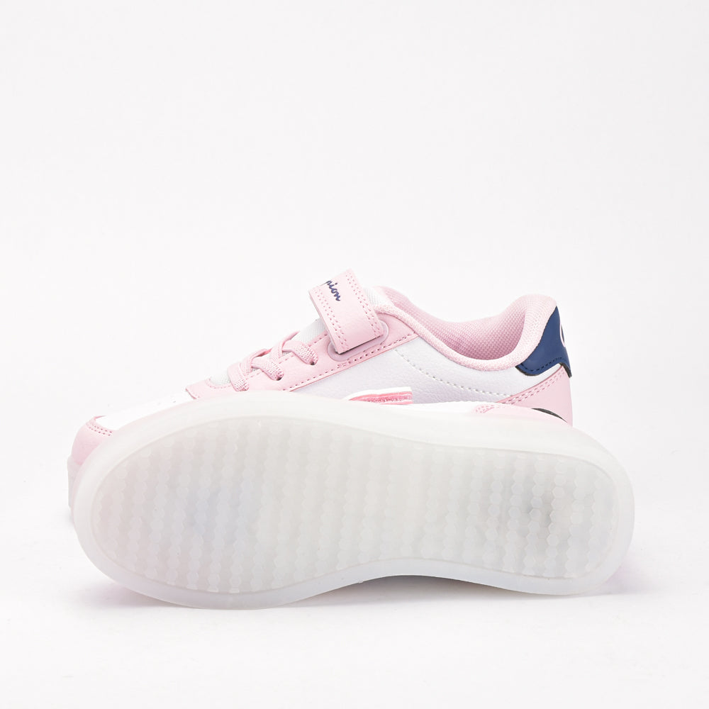 Champion Baskets Basses Roses et Blanches Fille