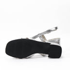 Safety Jogger Sandales à Talons Argentées Femme