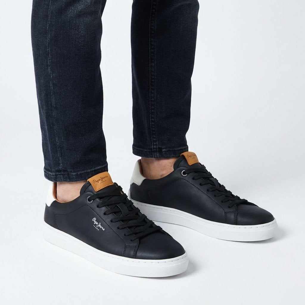 Pepe Jeans Sneakers Camden Club Cuir Noir Homme
