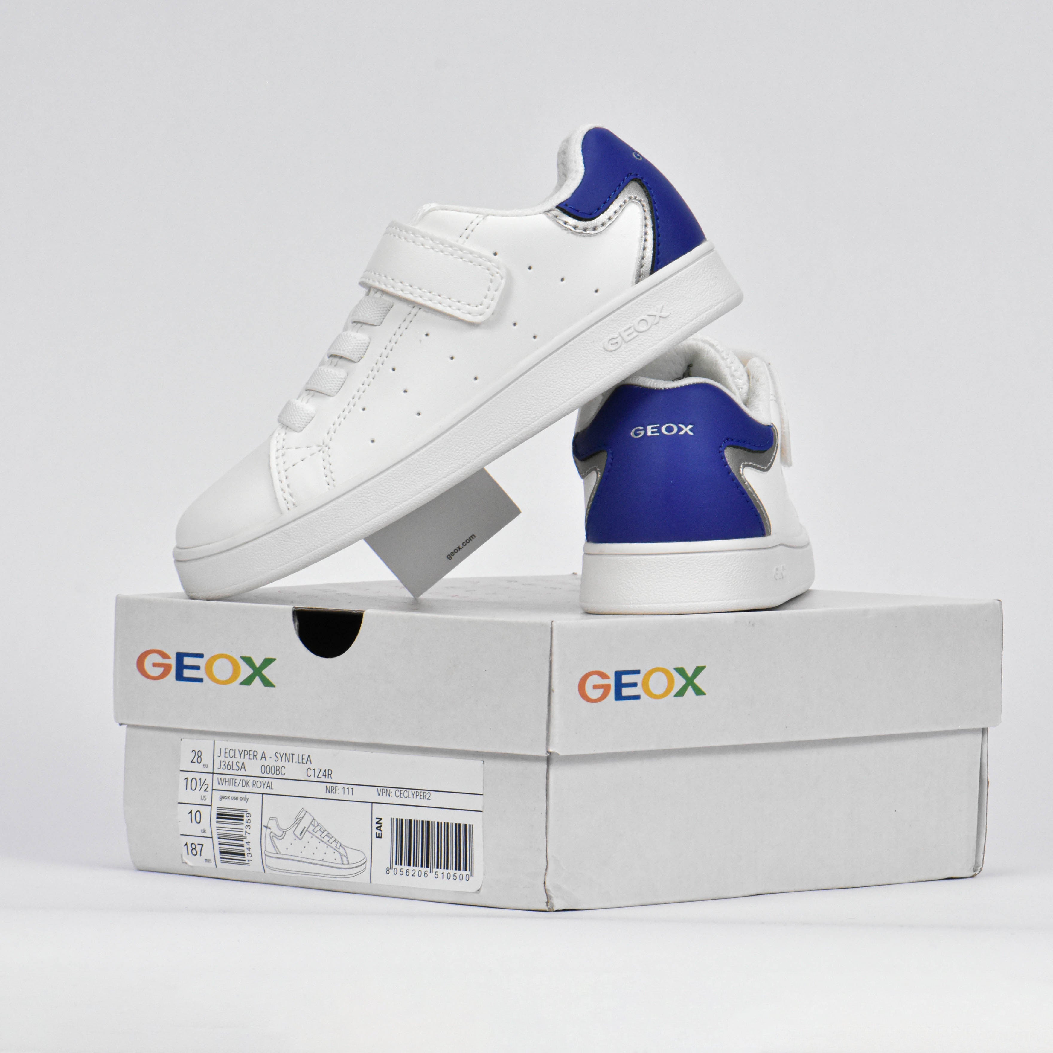 Geox Baskets Eclyper Respirantes Blanc et Bleu Enfant