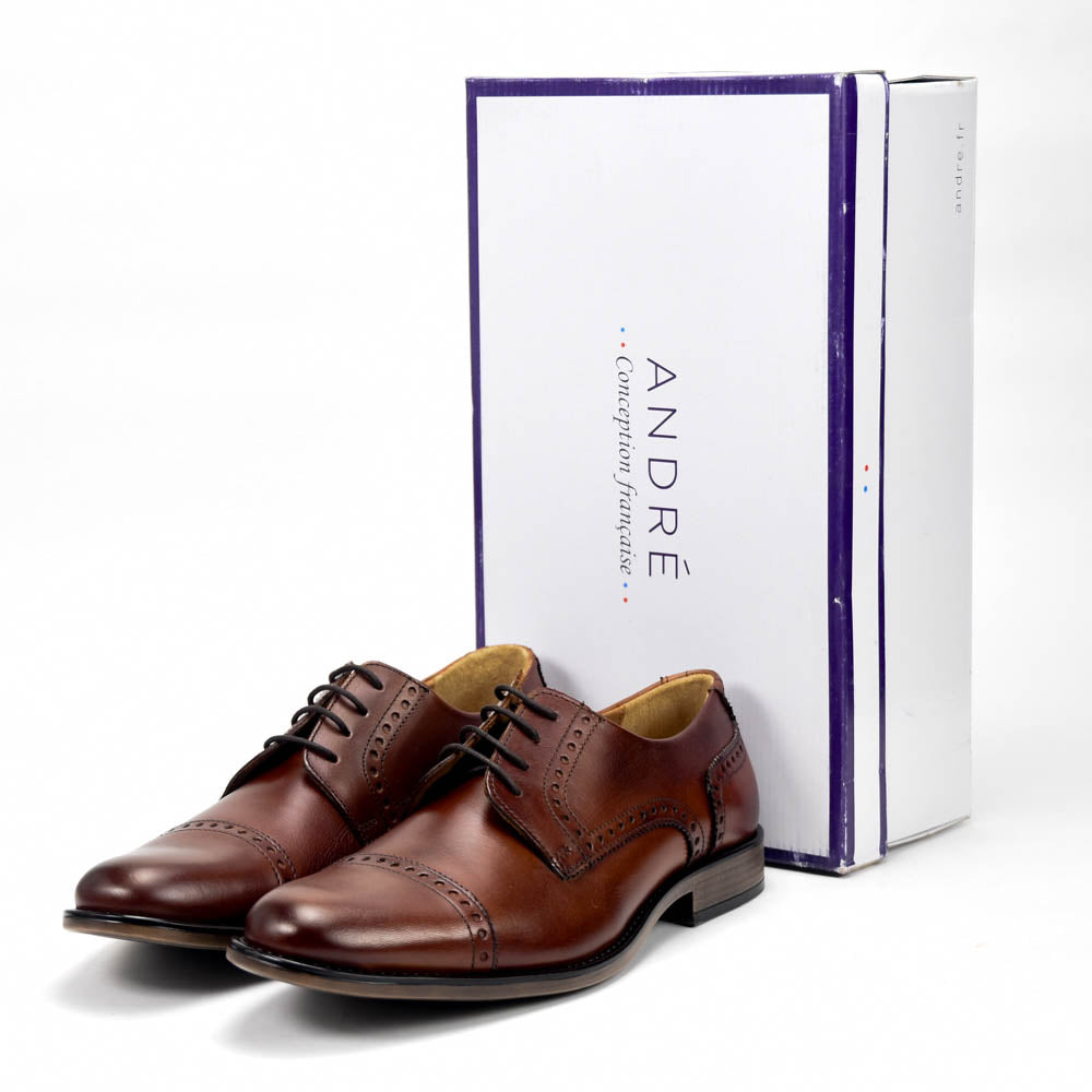 André Chaussures Richelieu Cuir Marron Homme