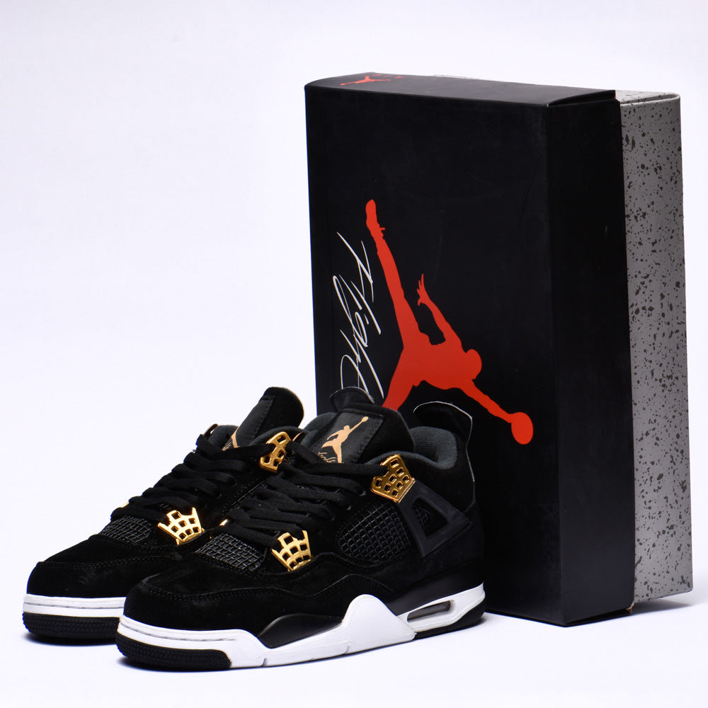 Nike Air Jordan 4 Retro Royalty Sneakers Suede Noir Homme