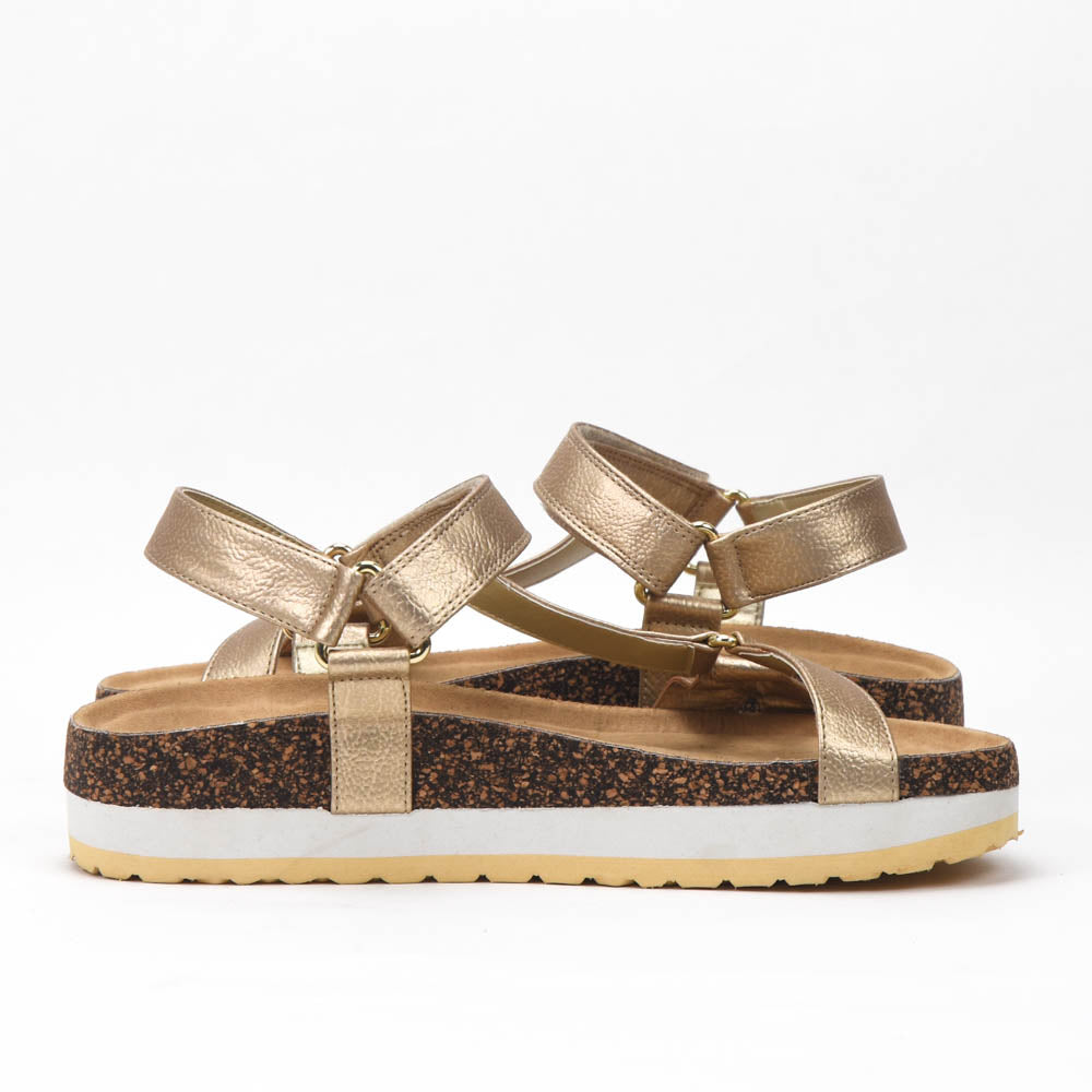 Kimland Sandales Plateforme Dorées Confortables Femme