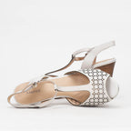André Sandales à Talons Découpées Blanc Femme