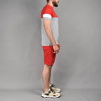 HARD1 Ensemble Été T-shirt et Short Color-block Homme
