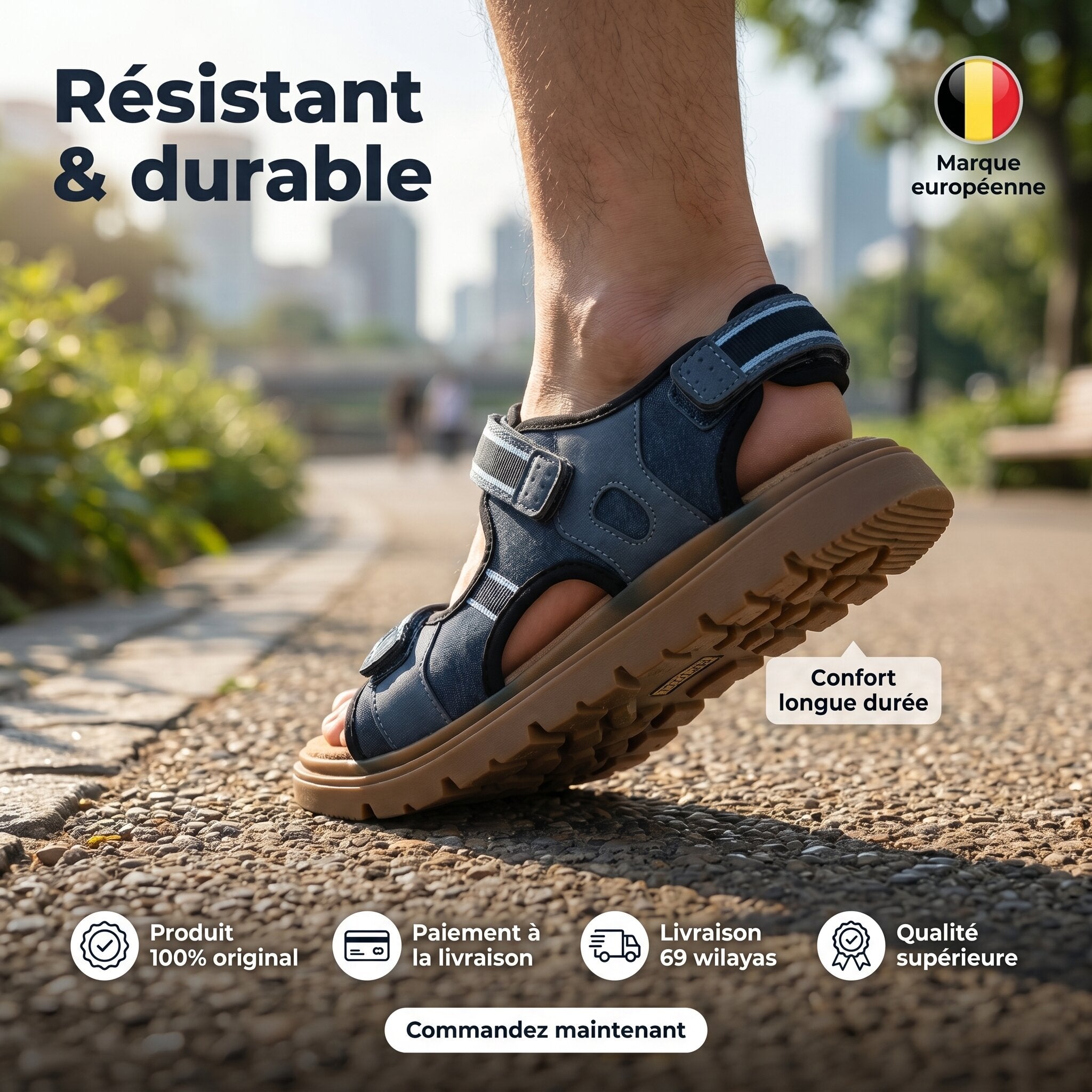 Kimland Sandales Confortables Bleu Marine Enfant