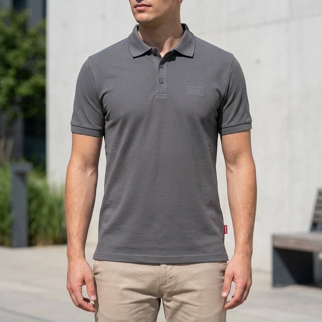 Kimland Polo Homme Élégant Gris Décontracté