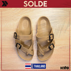 Kito Sandales à Boucles Confortables Beige Unisexe