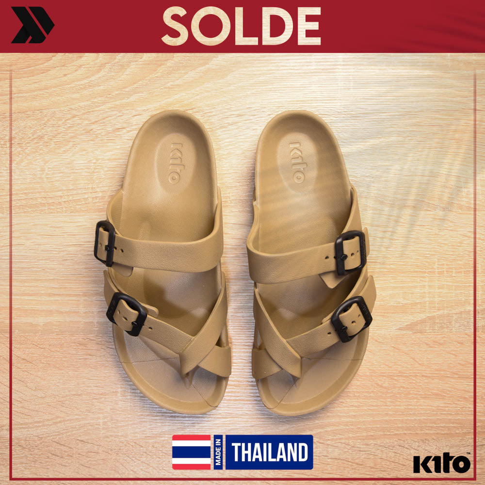 Kito Sandales à Boucles Confortables Beige Unisexe