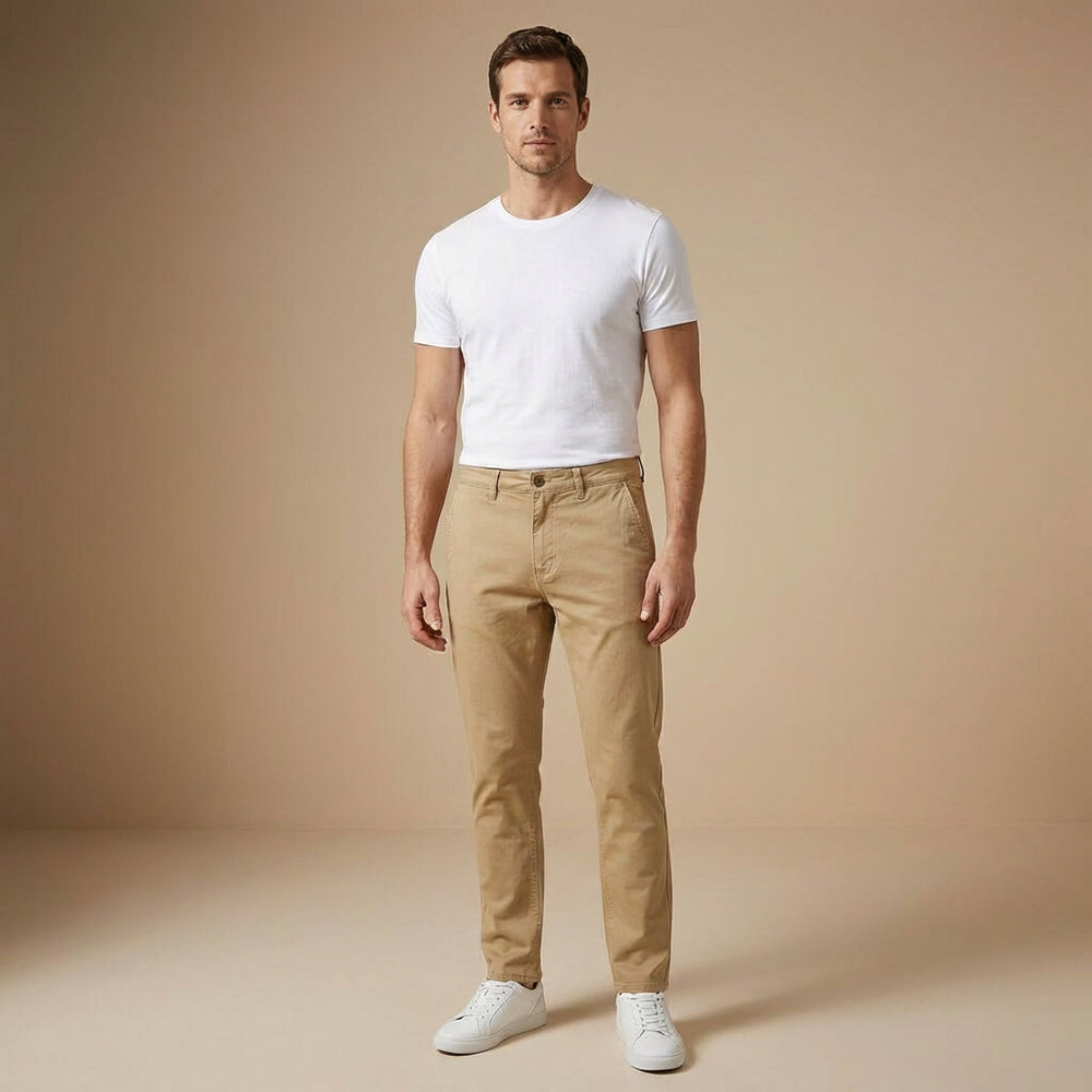 Lumberjack Pantalon Chino Classique Beige Homme