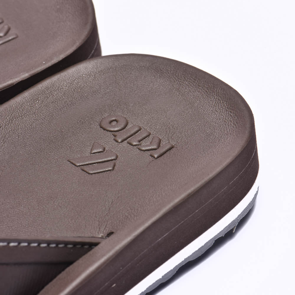 Kito Claquettes Tongs Confortables Marron Homme