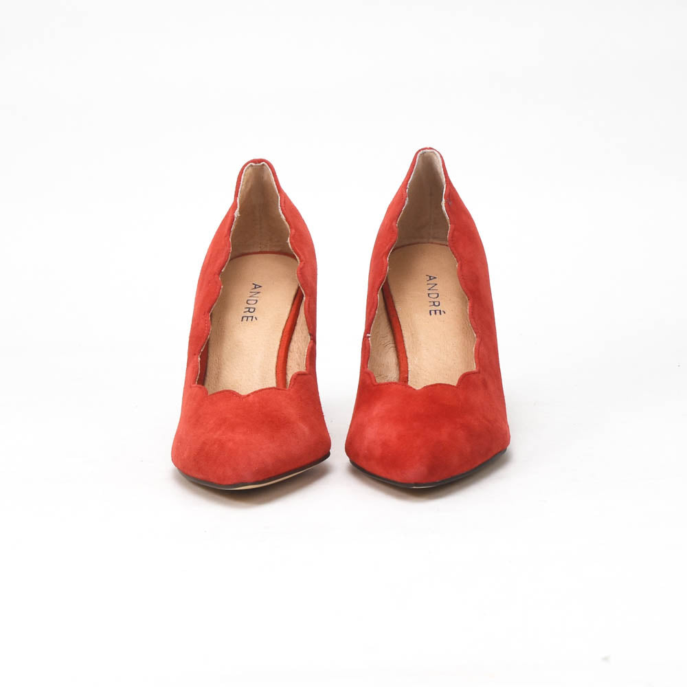 André Escarpins Daim Rouge Élégants Femme
