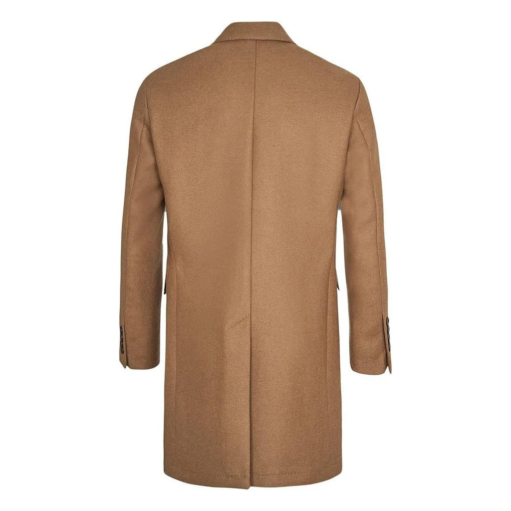 Hackett London Manteau Croisé Camel en Laine Homme