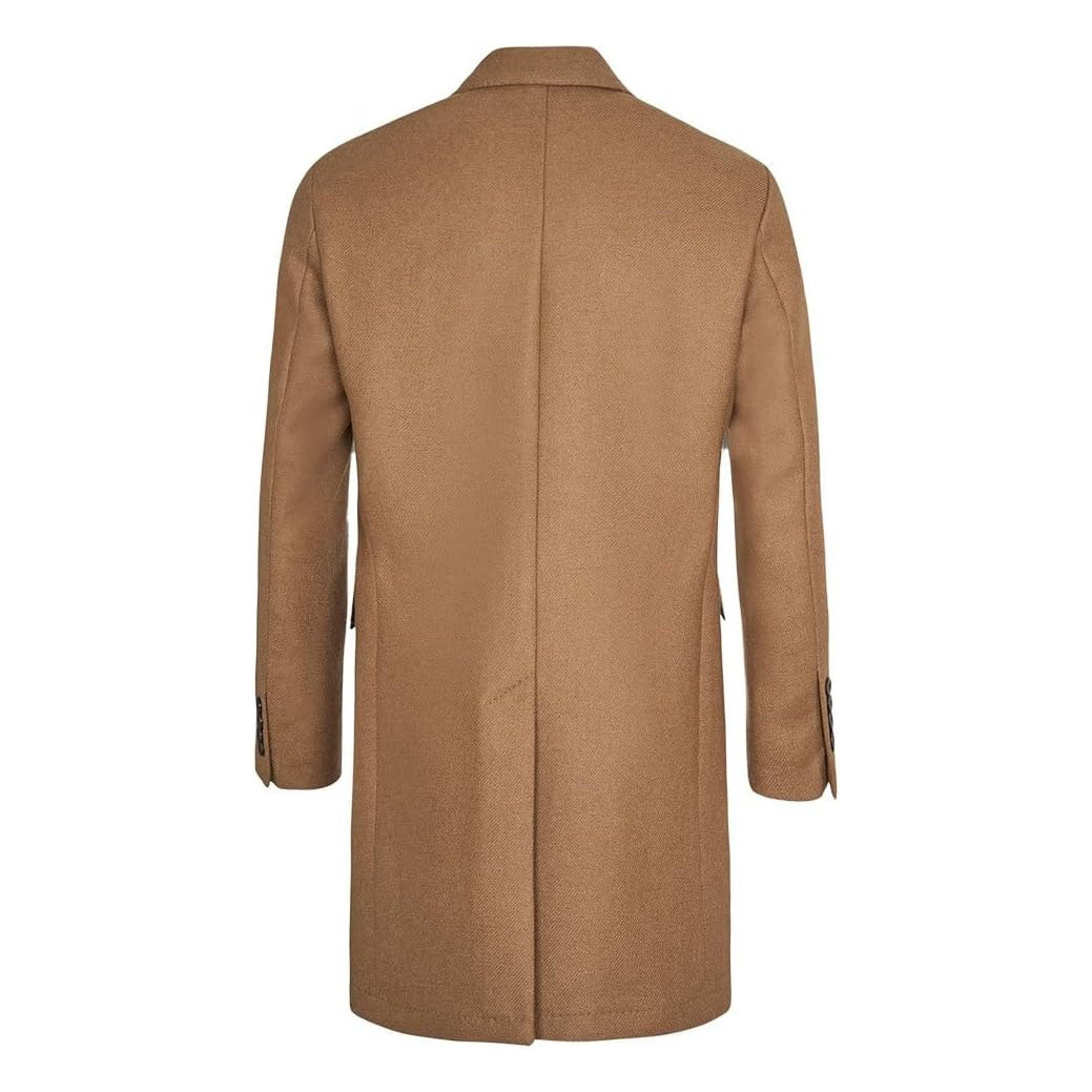 Hackett London Manteau Croisé Camel en Laine Homme