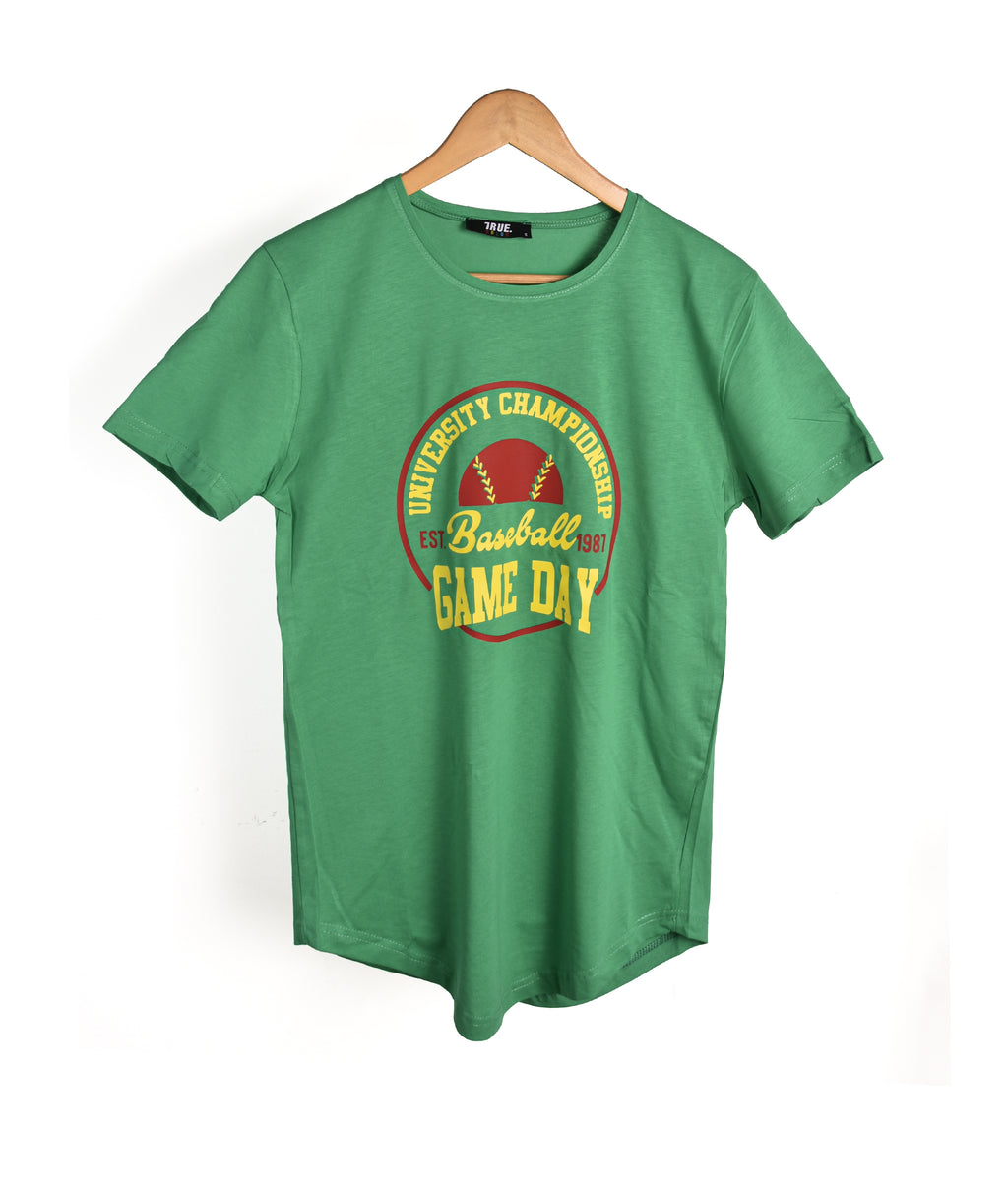 T-shirt VERT BASSEBALL