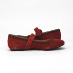 André Ballerines Daim Rouge Femme Élégantes