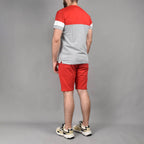 HARD1 Ensemble Été T-shirt et Short Color-block Homme