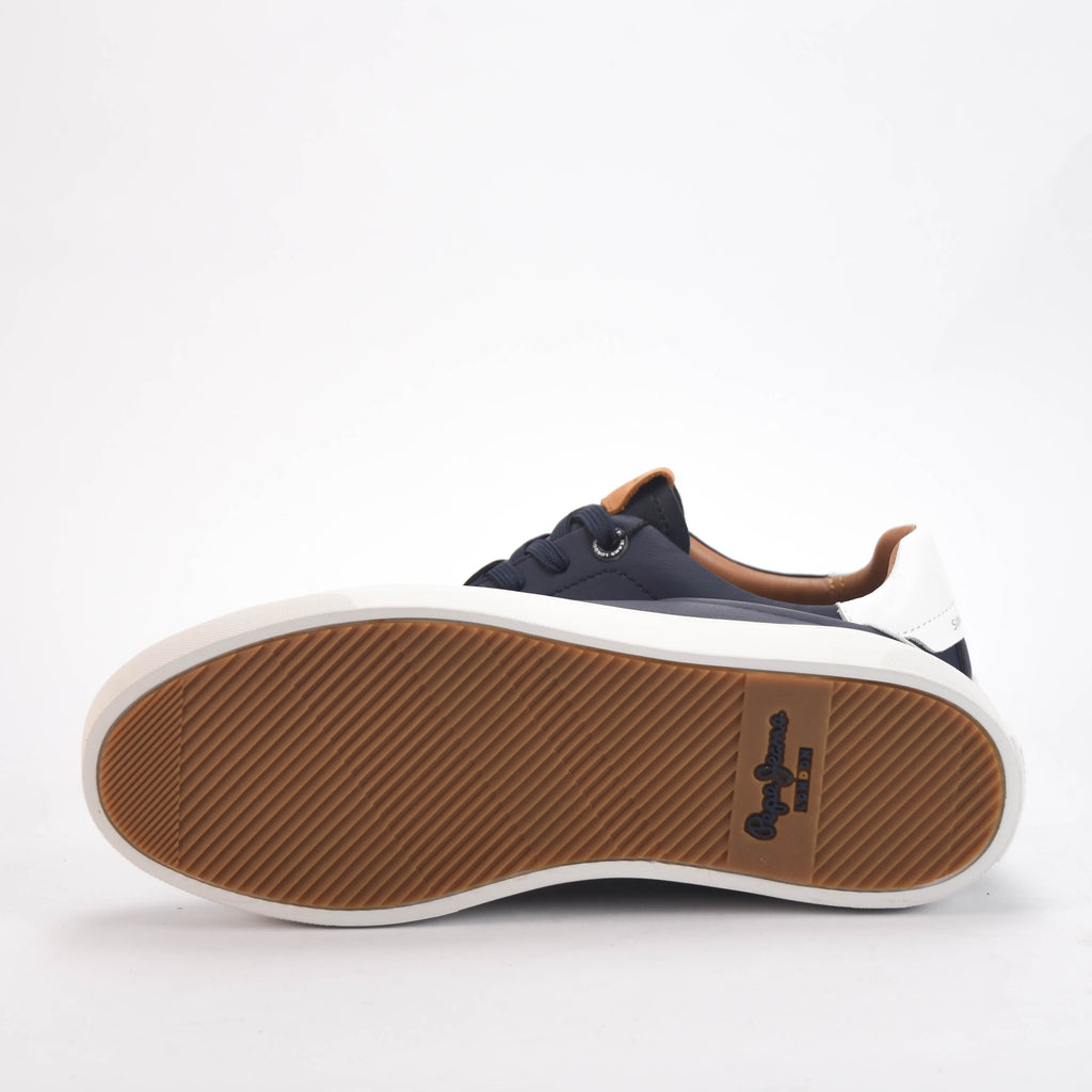 Pepe Jeans Sneakers Adams en Cuir Bleu Marine Homme