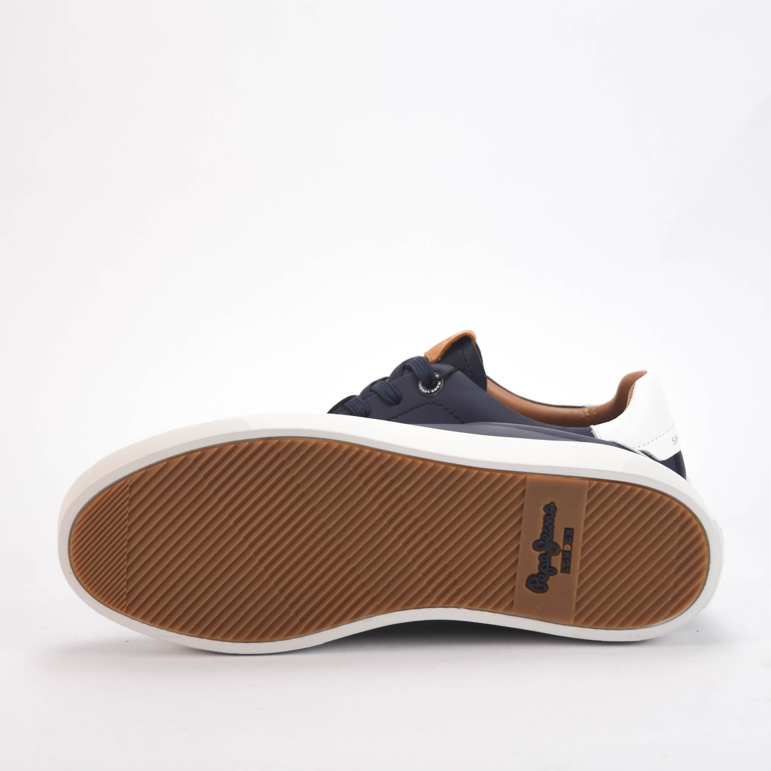 Pepe Jeans Sneakers Adams en Cuir Bleu Marine Homme