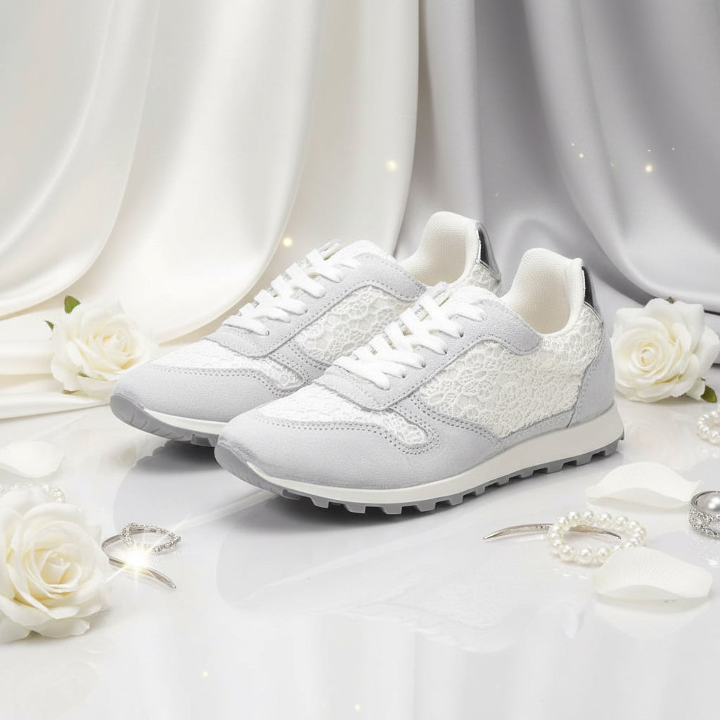Kimland Baskets Basses Détails Dentelle Femme