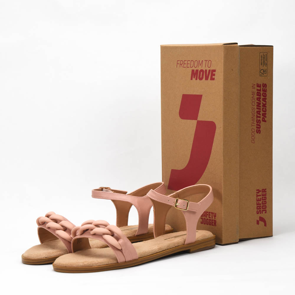 Kimland Sandales Femme Élégantes à Chaîne Rose