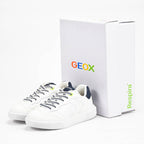 Geox Baskets Respirantes Enfant Blanc et Bleu