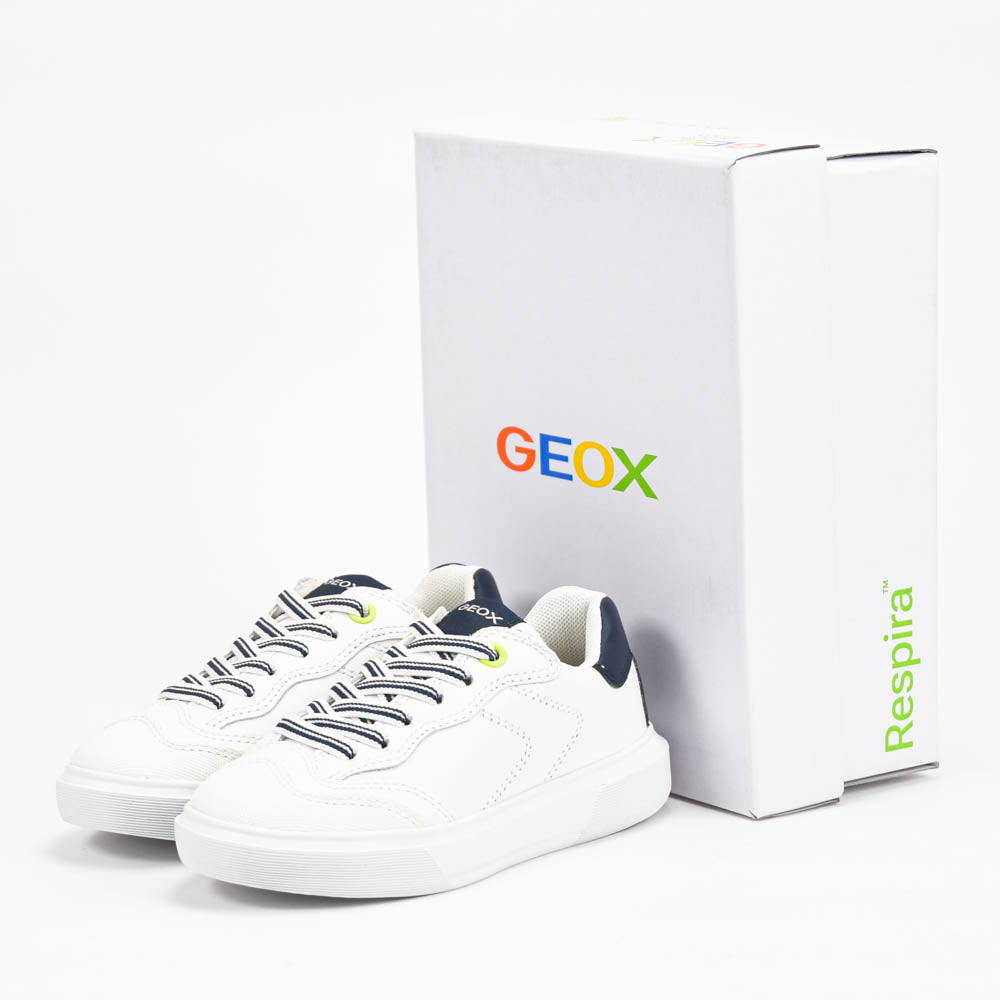 Geox Baskets Respirantes Enfant Blanc et Bleu