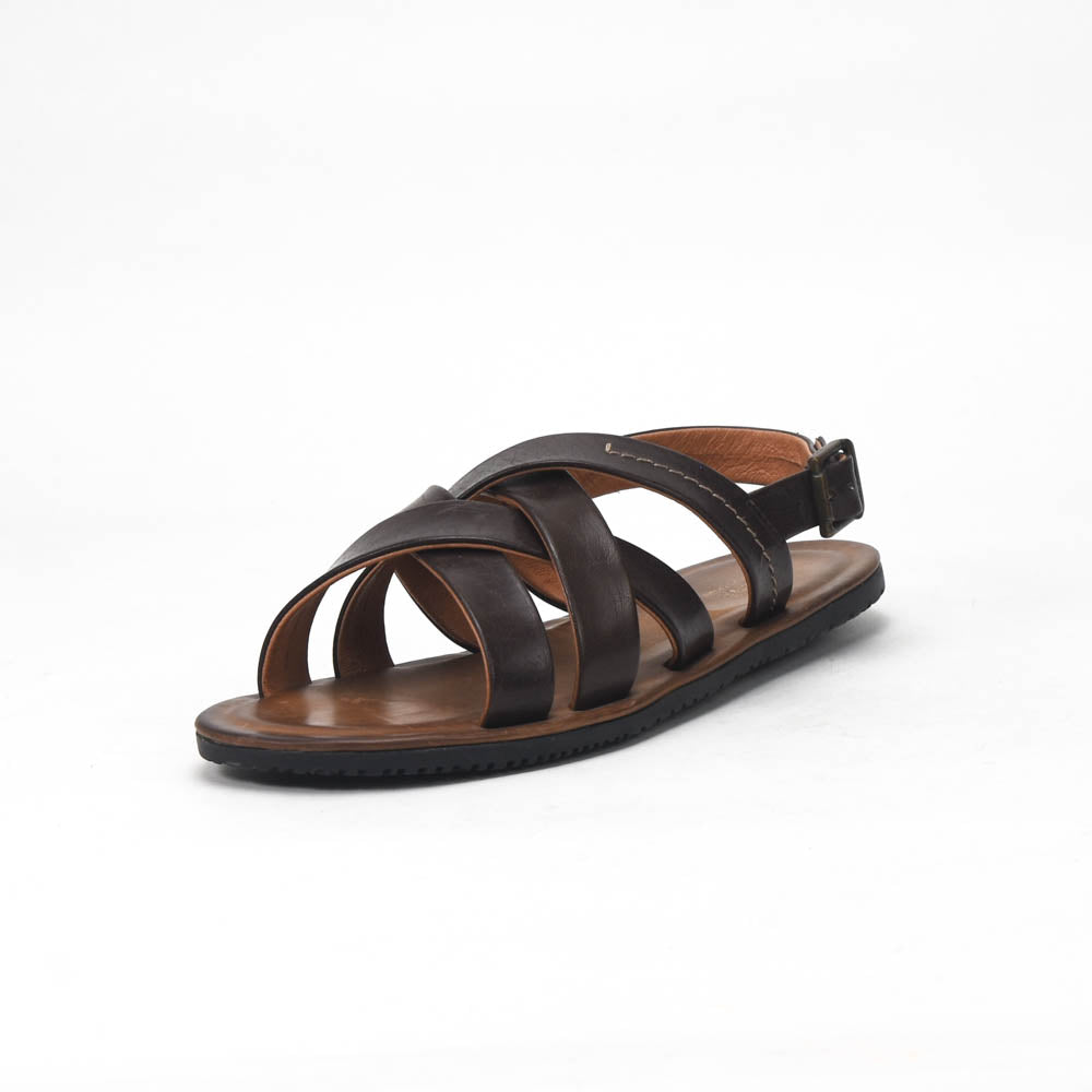 André Sandales en Cuir Marron Confortables Homme