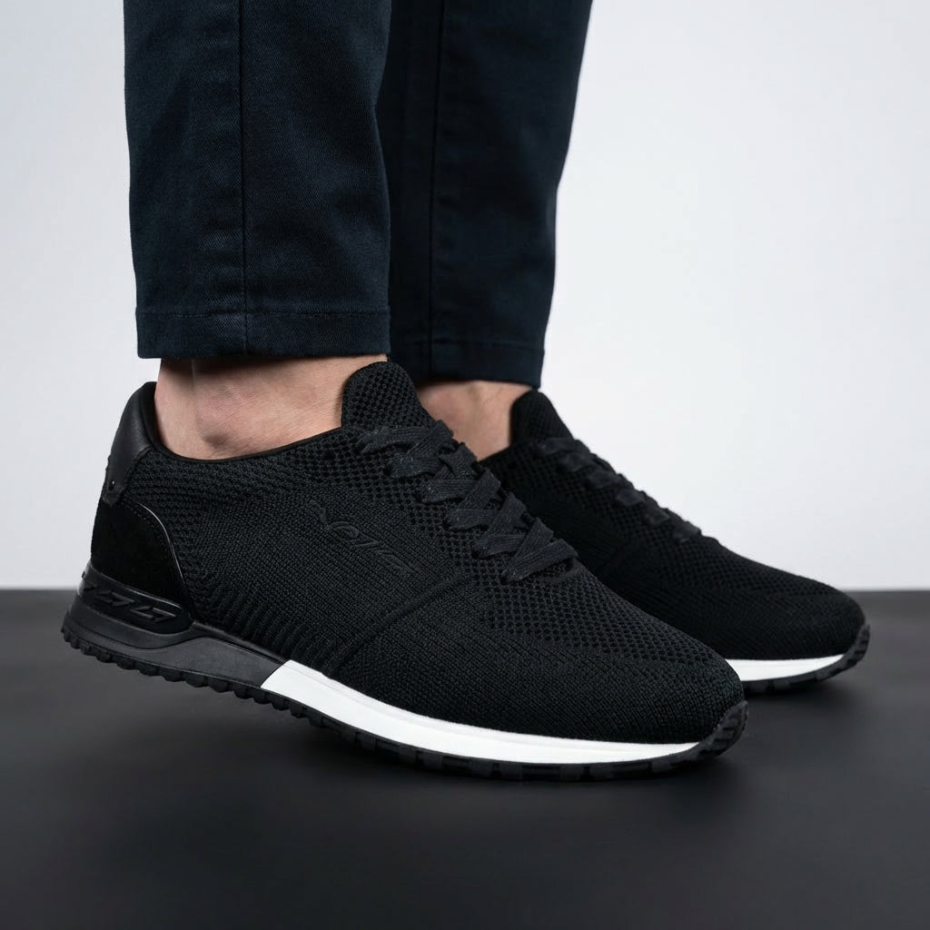 VO7 Baskets Milan Knit Noires Confortables Homme