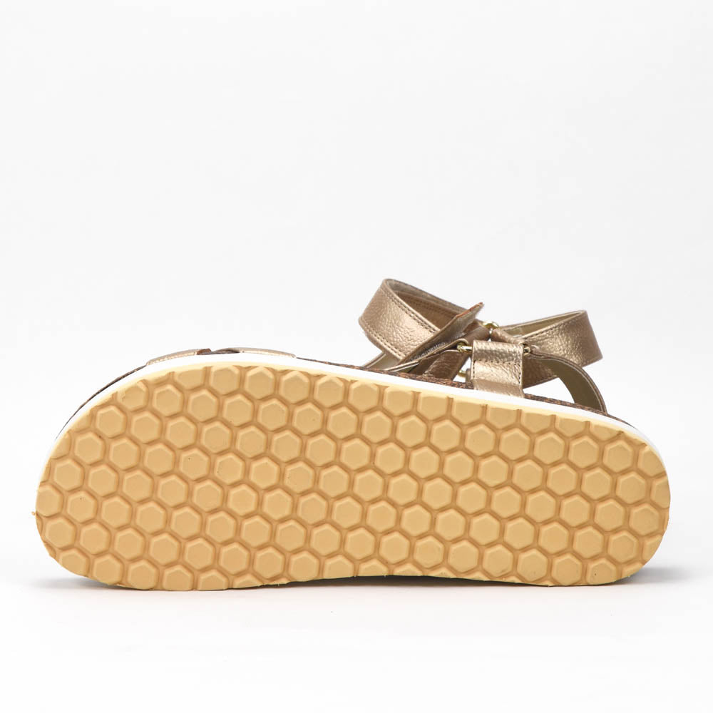 Kimland Sandales Plateforme Dorées Confortables Femme