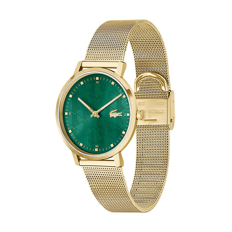 Montre Lacoste Bracelet Maille Milanaise Dorée Élégante Femme