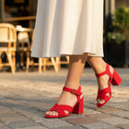 André Sandales à Talons Carrés Élégantes Femme