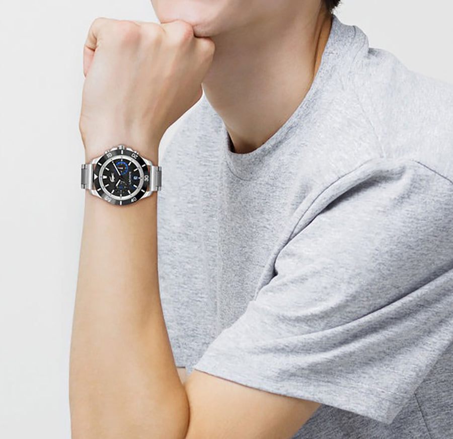 Montre Lacoste Acier Inoxydable Cadran Noir Élégante Homme