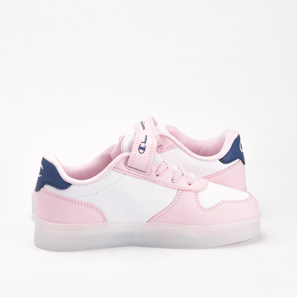 Champion Baskets Basses Roses et Blanches Fille