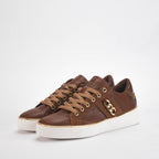 Safety Jogger Baskets Basses Marron Détails Dorés Femme
