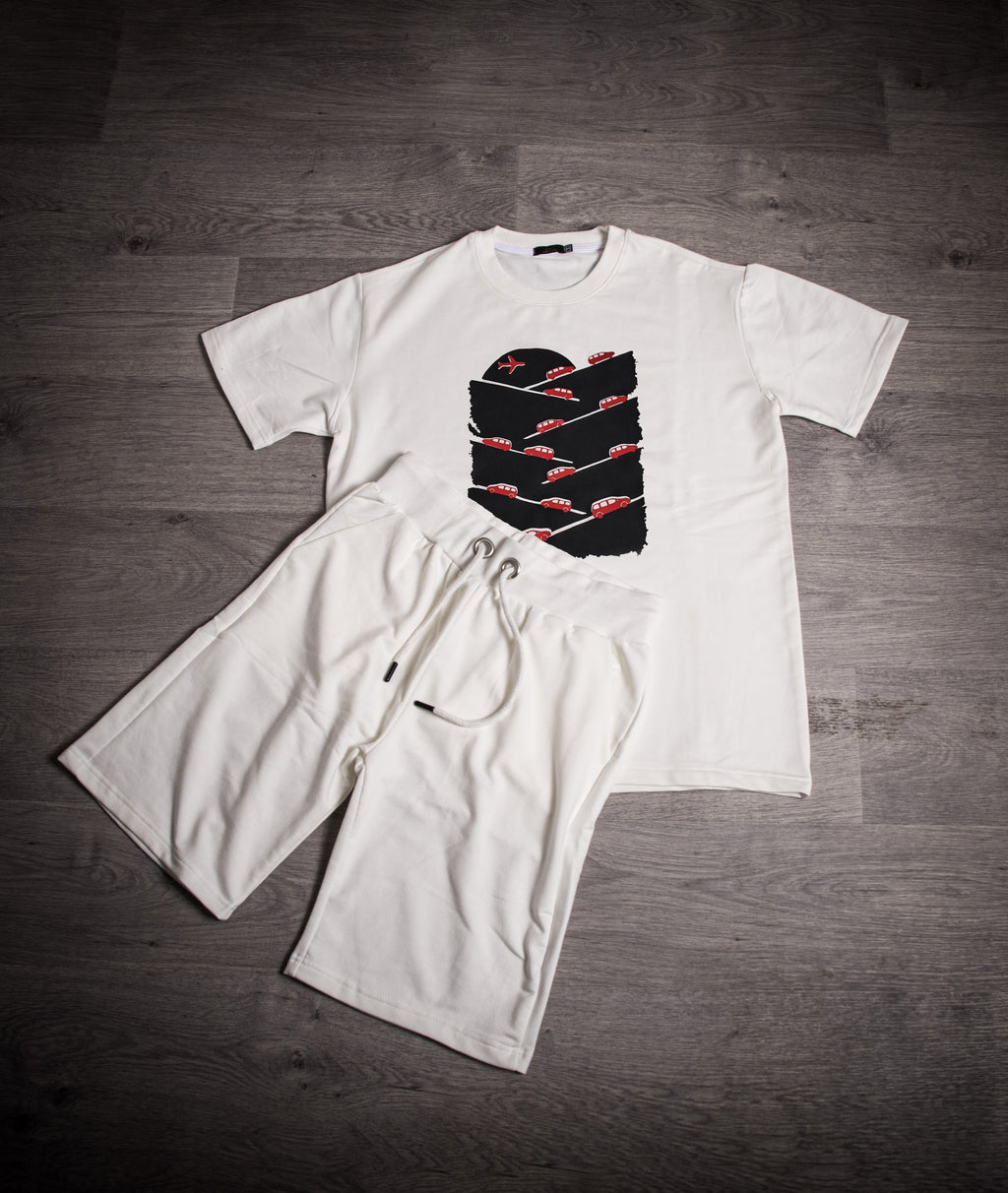 ENSEMBLE BLANC ET NOIR  *VOITURES*