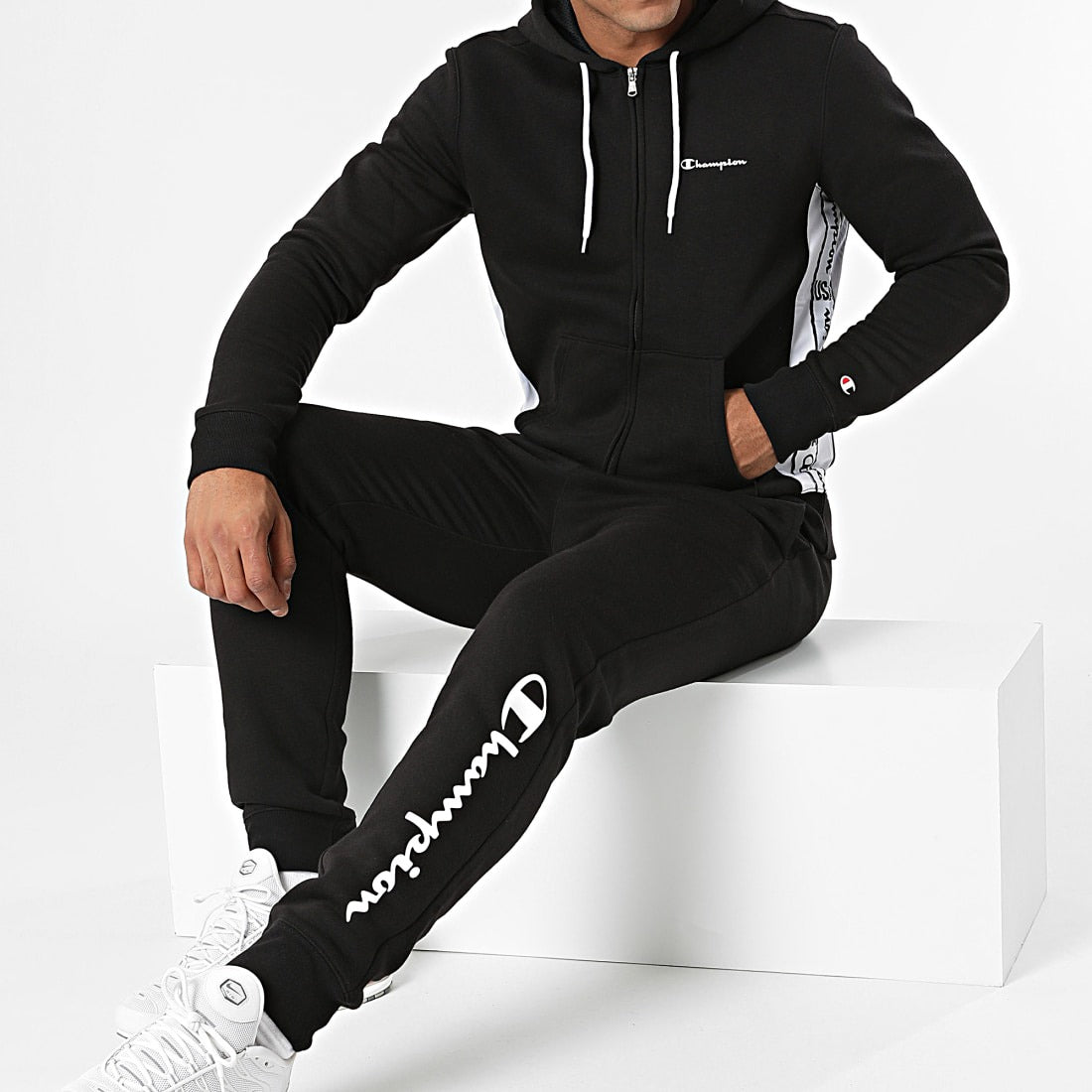 Champion Survêtement Complet à Capuche Noir Homme