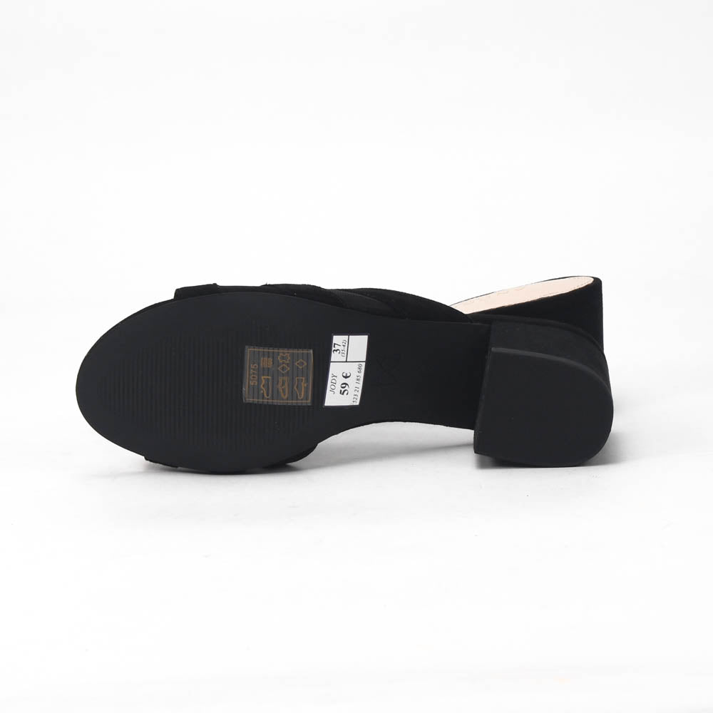 André Mules à Talons Élégantes Noir Femme