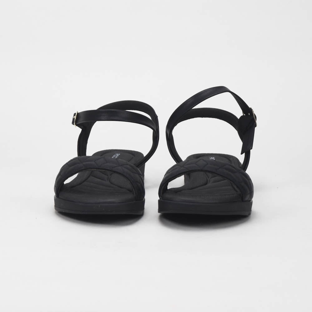 Piccadilly Sandales Confortables Matelassées Noir Femme