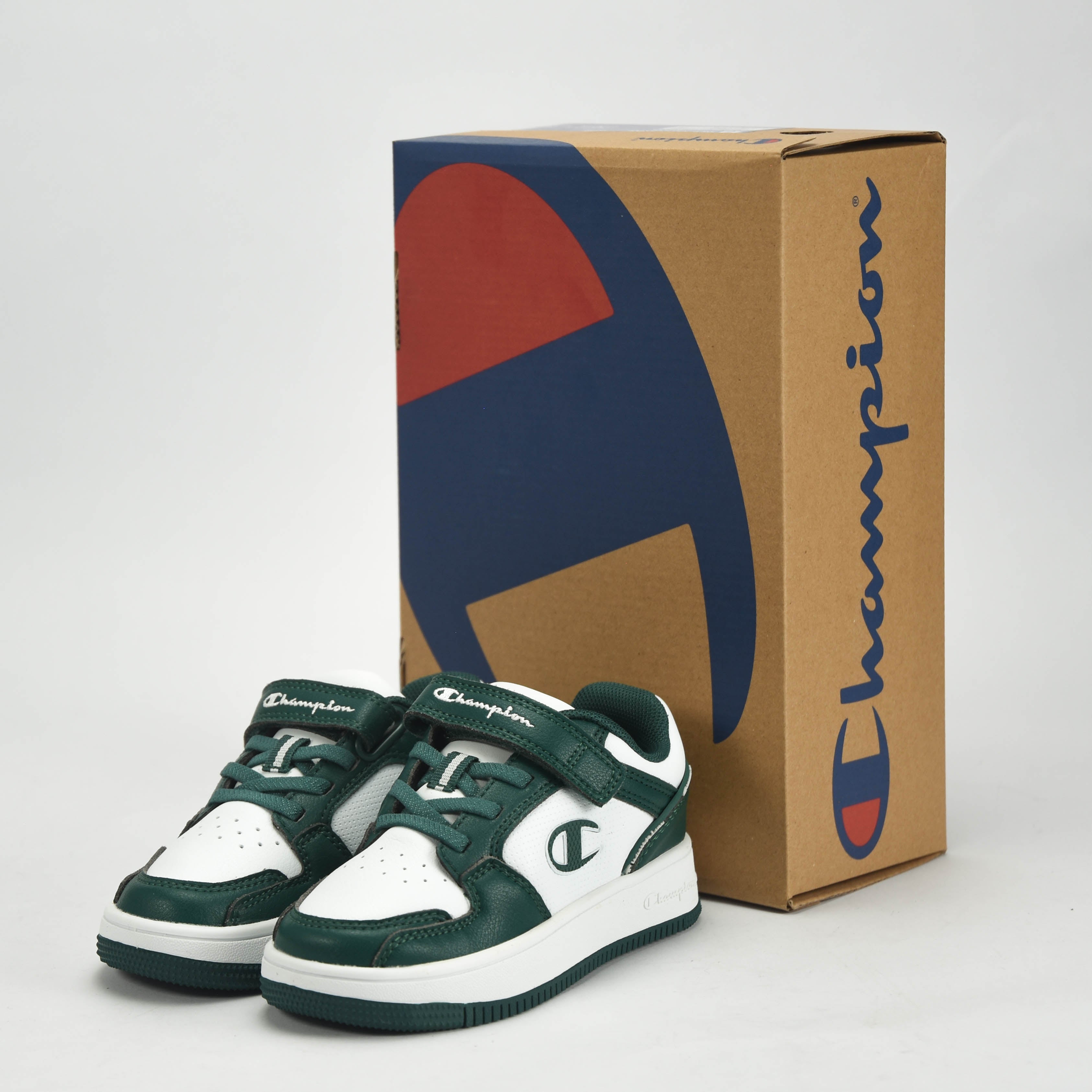 Champion Baskets Basses Confortables Vert et Blanc Enfant