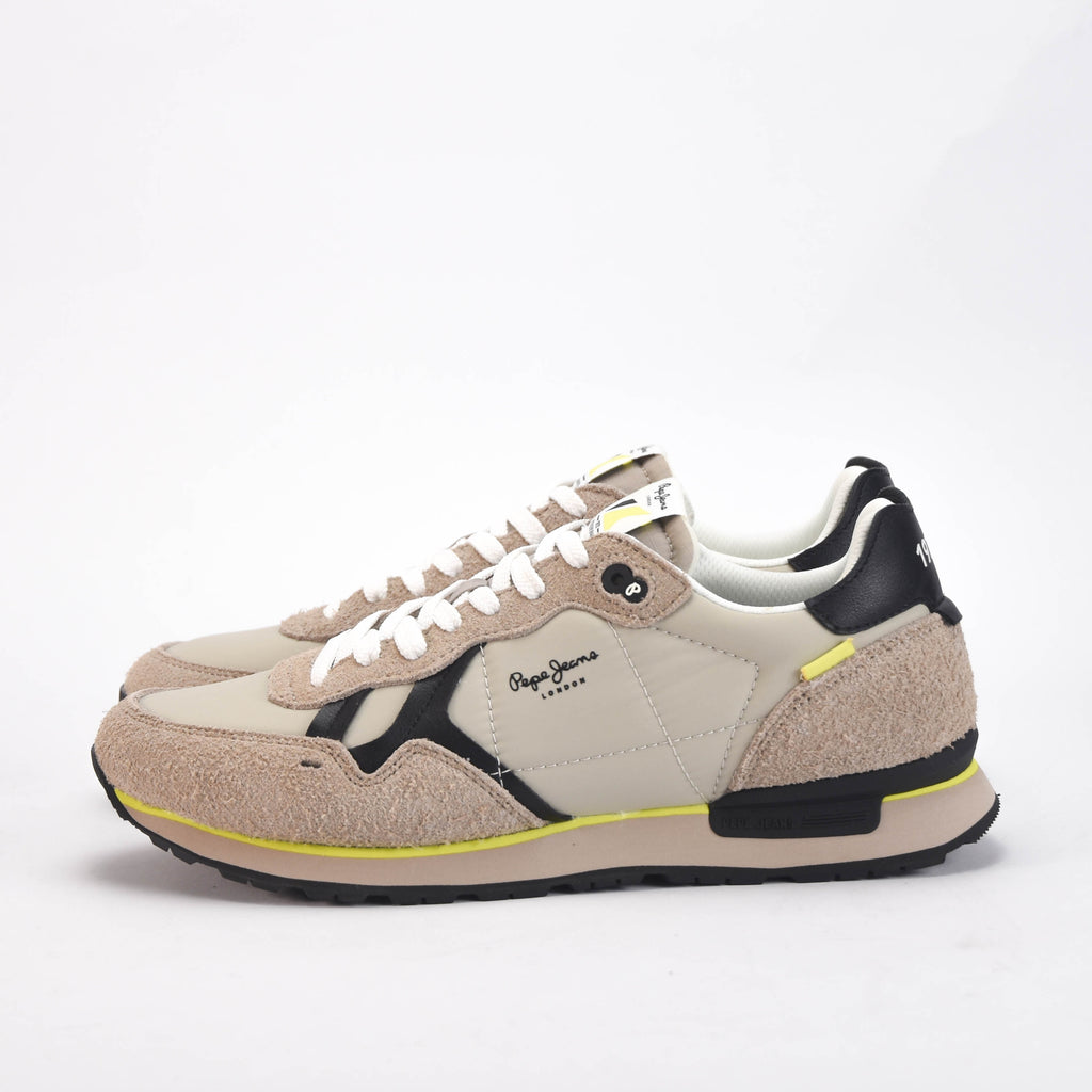Pepe Jeans Baskets Basses Style Rétro Beige Homme