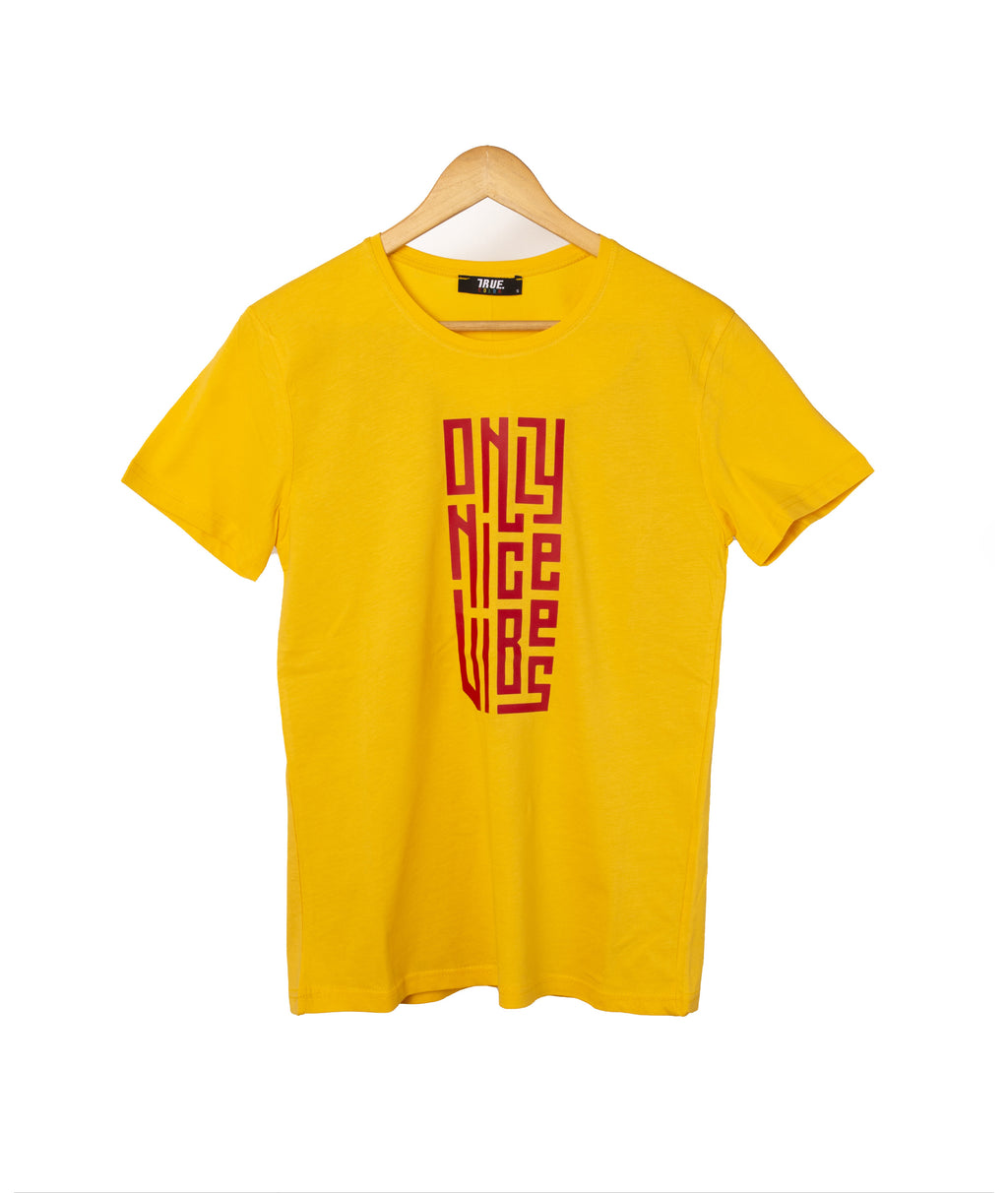 T-shirt JAUNE ET ROUGE *ONLY NICE VIBES*