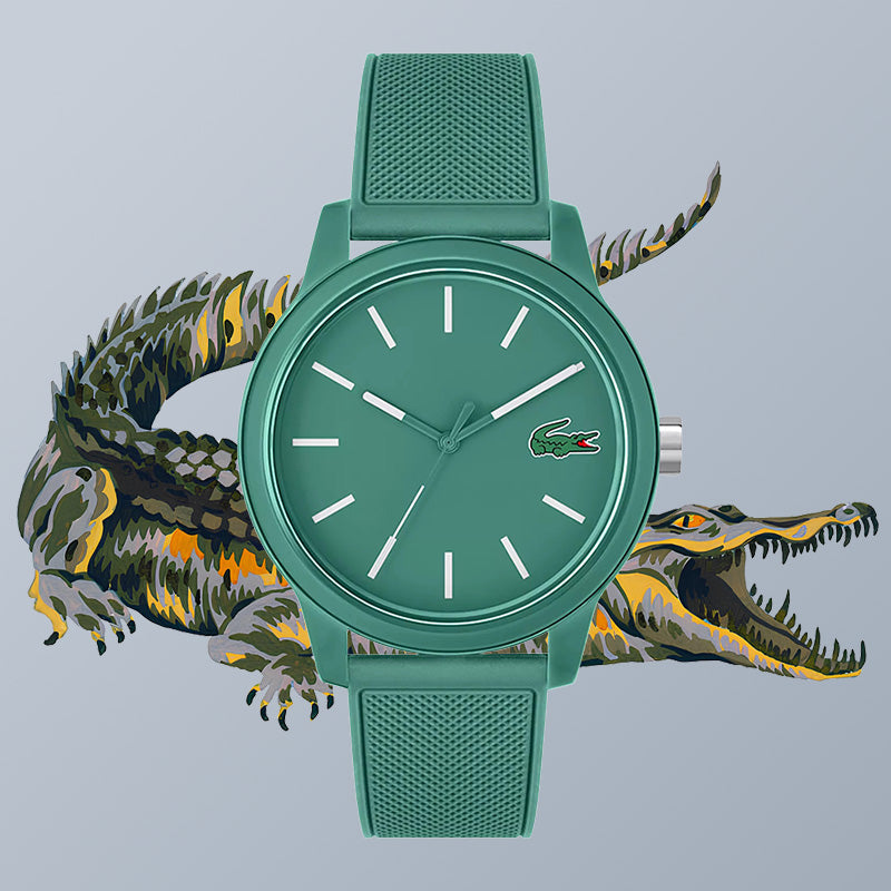 Montre Lacoste Design Minimaliste Bracelet Silicone Vert